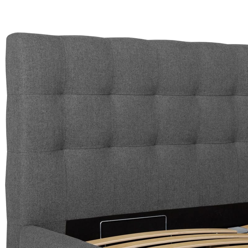 Seng HOME4YOU Leena 160x200 cm Grå - Grå - Møbler - Senge - Sengeramme & sengestel