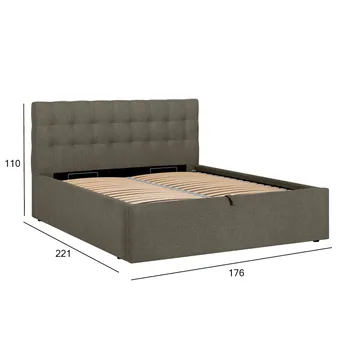 Seng HOME4YOU Leena 160x200 cm Mørk beige - Mørk beige - Møbler - Senge - Sengeramme & sengestel