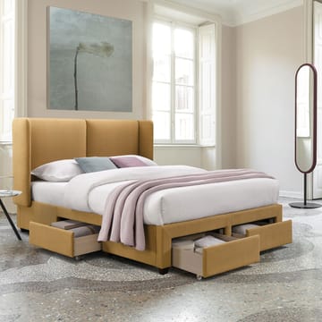 Seng HOME4YOU Sugi 160x200 cm Gul - gul - Møbler - Senge - Sengeramme & sengestel