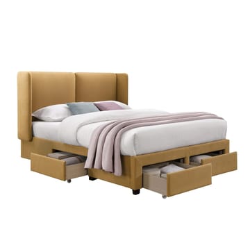 Seng HOME4YOU Sugi med madras Harmony Duo Season 160x200 cm gul - Gul - Møbler - Senge - Komplet sengepakke