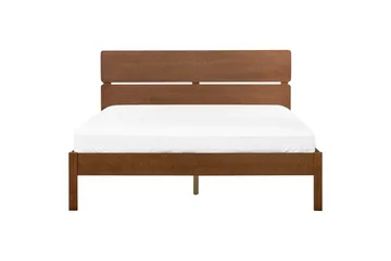 Seng med lamelbund Boisset - Brun/gummitræ, 160x200 cm - Møbler - Senge - Sengeramme & sengestel