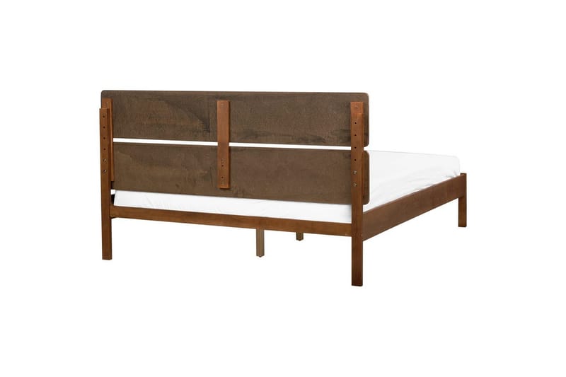 Seng med lamelbund Boisset - Brun/gummitræ, 160x200 cm - Møbler - Senge - Sengeramme & sengestel