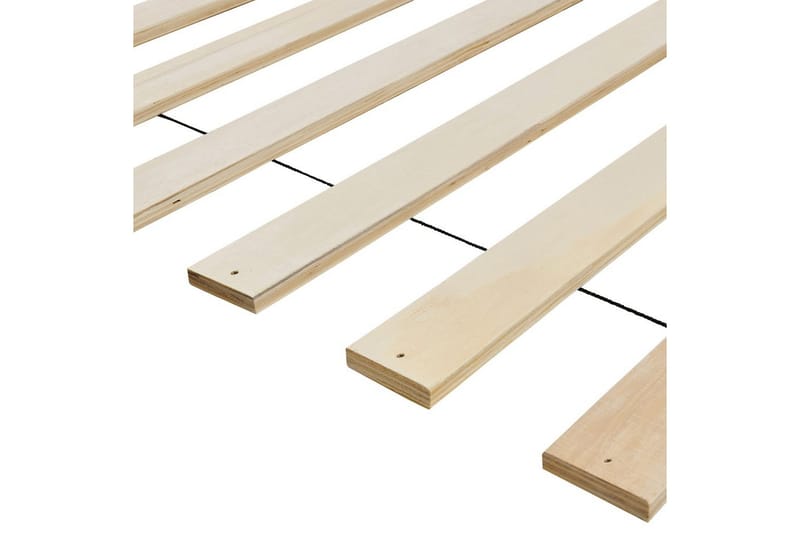 Seng med lamelbund Boisset - Brun/gummitræ, 160x200 cm - Møbler - Senge - Sengeramme & sengestel