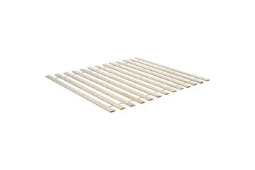 Seng med lamelbund Boisset - Brun/gummitræ, 160x200 cm - Møbler - Senge - Sengeramme & sengestel