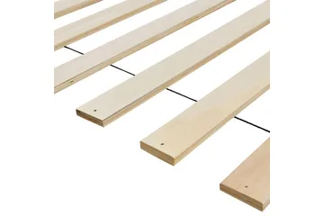 Seng med lamelbund Boisset - Brun/Gummitræ, 180x200 cm - Møbler - Senge - Sengeramme & sengestel