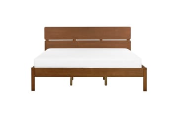 Seng med lamelbund Boisset - Brun/Gummitræ, 180x200 cm - Møbler - Senge - Sengeramme & sengestel