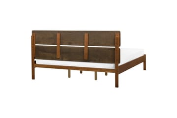 Seng med lamelbund Boisset - Brun/Gummitræ, 180x200 cm - Møbler - Senge - Sengeramme & sengestel