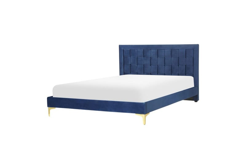 Seng med lamelbund Limoux - Blå, 140x200 cm - Møbler - Senge - Sengeramme & sengestel