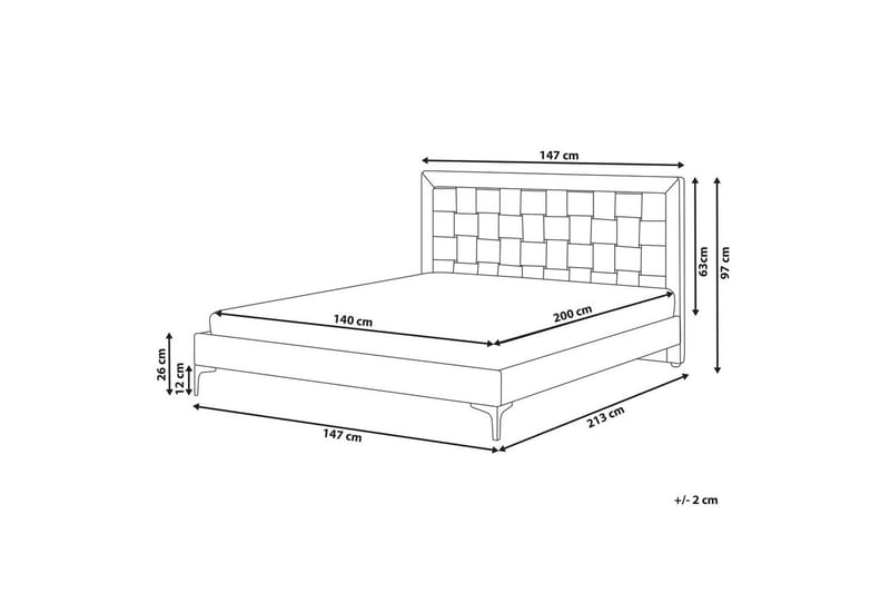 Seng med lamelbund Limoux - Taupe, 140x200 cm - Møbler - Senge - Sengeramme & sengestel
