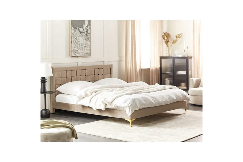Seng med lamelbund Limoux - Taupe, 180x200 cm - Møbler - Senge - Sengeramme & sengestel