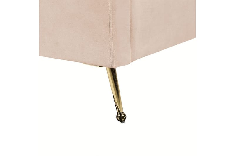 Seng med lamelbund Miribel - Beige, guld, 140x200 cm - Møbler - Senge - Sengeramme & sengestel