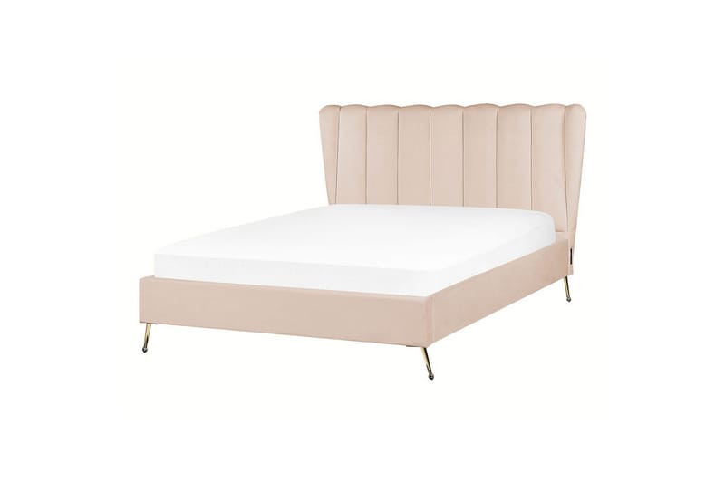 Seng med lamelbund Miribel - Beige, guld, 140x200 cm - Møbler - Senge - Sengeramme & sengestel