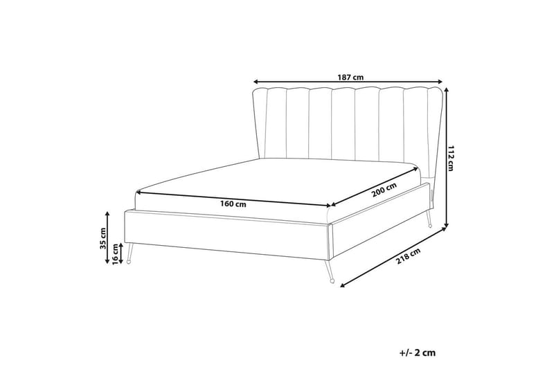 Seng med lamelbund Miribel - Beige, guld, 160x200 cm - Møbler - Senge - Sengeramme & sengestel