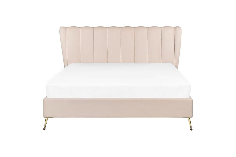 Seng med lamelbund Miribel - Beige, guld, 160x200 cm - Møbler - Senge - Sengeramme & sengestel