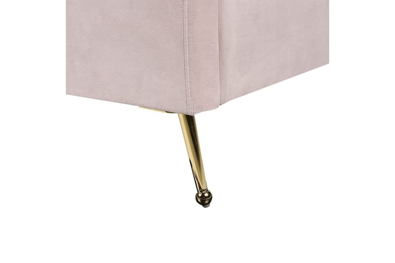Seng med lamelbund Miribel - Rosa, guld, 140x200 cm - Møbler - Senge - Sengeramme & sengestel