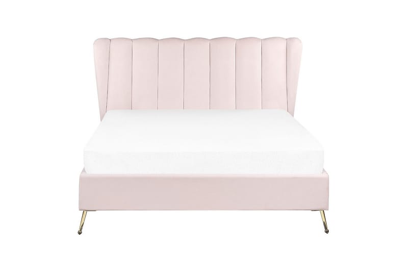Seng med lamelbund Miribel - Rosa, guld, 140x200 cm - Møbler - Senge - Sengeramme & sengestel