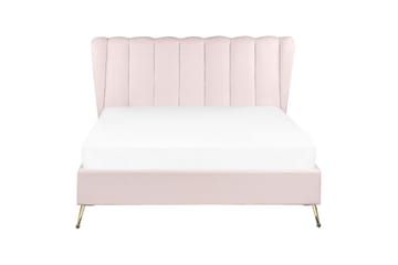 Seng med lamelbund Miribel - Rosa, guld, 140x200 cm - Møbler - Senge - Sengeramme & sengestel