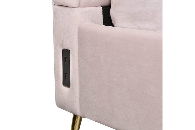 Seng med lamelbund Miribel - Rosa, guld, 180x200 cm - Møbler - Senge - Sengeramme & sengestel