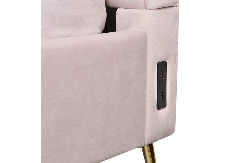 Seng med lamelbund Miribel - Rosa, guld, 180x200 cm - Møbler - Senge - Sengeramme & sengestel