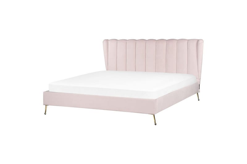 Seng med lamelbund Miribel - Rosa, guld, 180x200 cm - Møbler - Senge - Sengeramme & sengestel