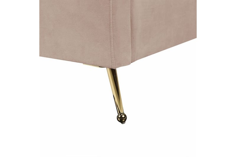 Seng med lamelbund Miribel - Taupe, guld, 140x200 cm - Møbler - Senge - Sengeramme & sengestel