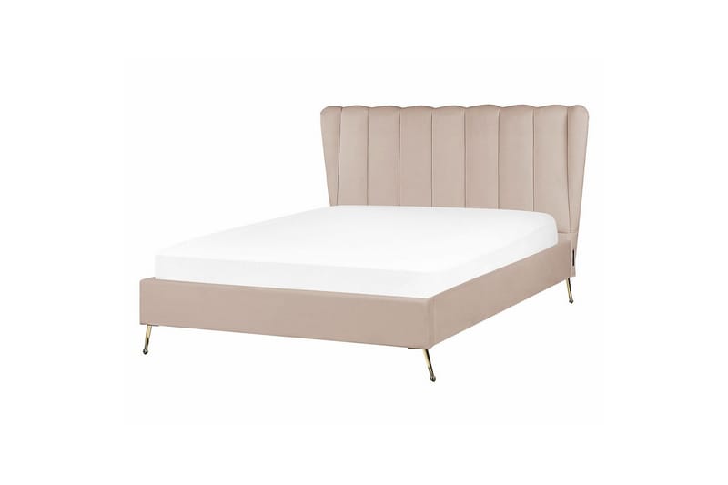Seng med lamelbund Miribel - Taupe, guld, 140x200 cm - Møbler - Senge - Sengeramme & sengestel