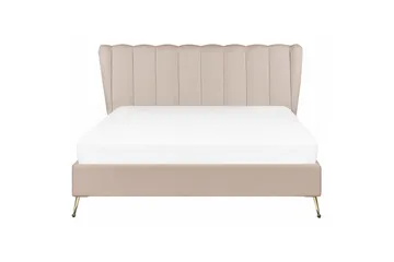 Seng med lamelbund Miribel - Taupe, guld, 160x200 cm - Møbler - Senge - Sengeramme & sengestel