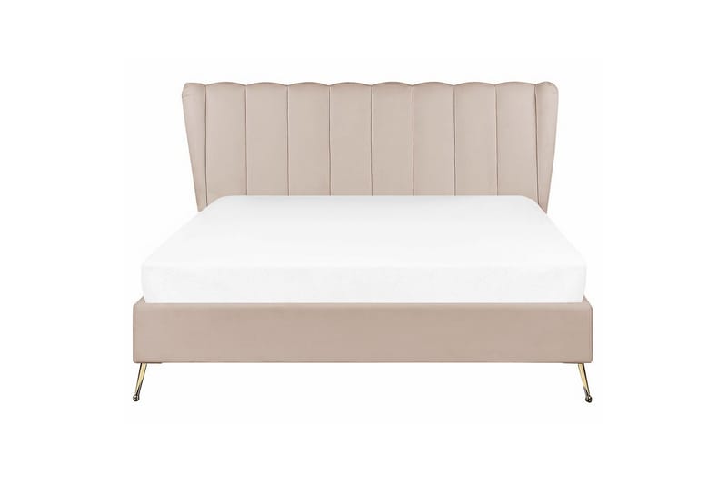 Seng med lamelbund Miribel - Taupe, guld, 160x200 cm - Møbler - Senge - Sengeramme & sengestel