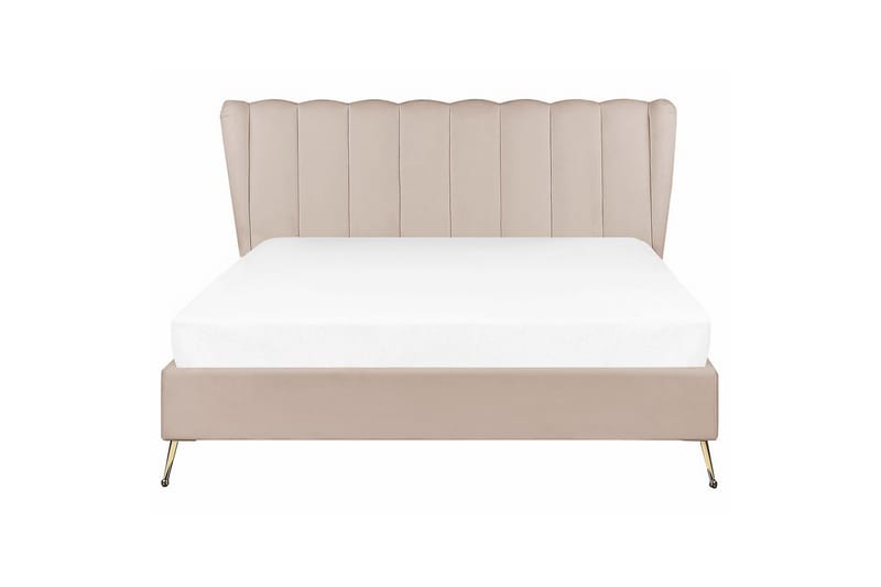 Seng med lamelbund Miribel - Taupe, guld, 160x200 cm - Møbler - Senge - Sengeramme & sengestel