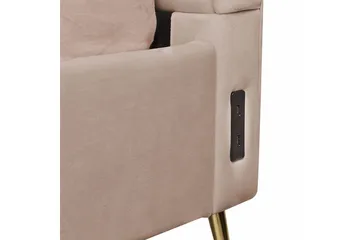 Seng med lamelbund Miribel - Taupe, guld, 160x200 cm - Møbler - Senge - Sengeramme & sengestel