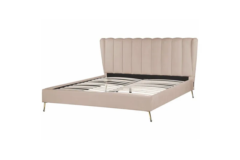 Seng med lamelbund Miribel - Taupe, guld, 180x200 cm - Møbler - Senge - Sengeramme & sengestel