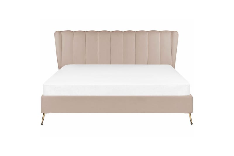 Seng med lamelbund Miribel - Taupe, guld, 180x200 cm - Møbler - Senge - Sengeramme & sengestel