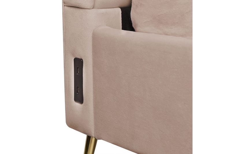 Seng med lamelbund Miribel - Taupe, guld, 180x200 cm - Møbler - Senge - Sengeramme & sengestel