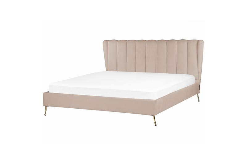Seng med lamelbund Miribel - Taupe, guld, 180x200 cm - Møbler - Senge - Sengeramme & sengestel