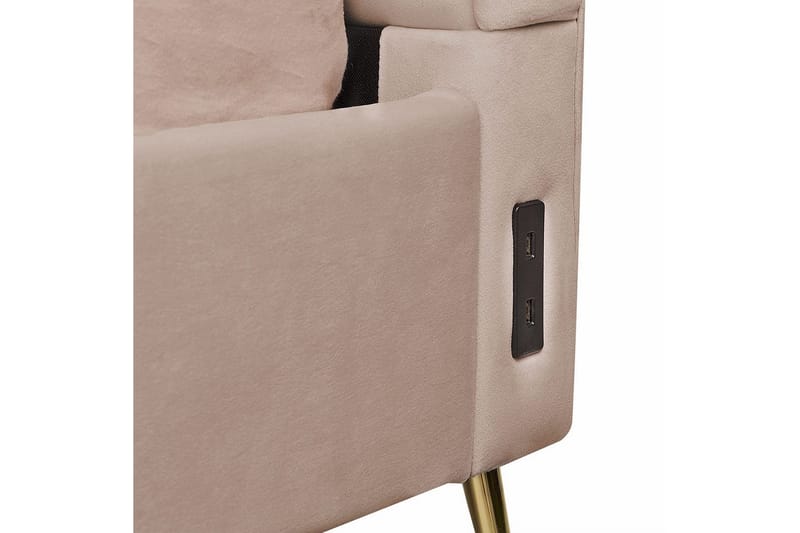 Seng med lamelbund Miribel - Taupe, guld, 180x200 cm - Møbler - Senge - Sengeramme & sengestel