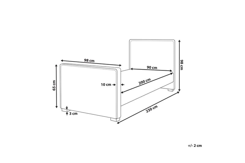 Seng med lamelbund Teenie - Blå, sort - Møbler - Senge - Sengeramme & sengestel