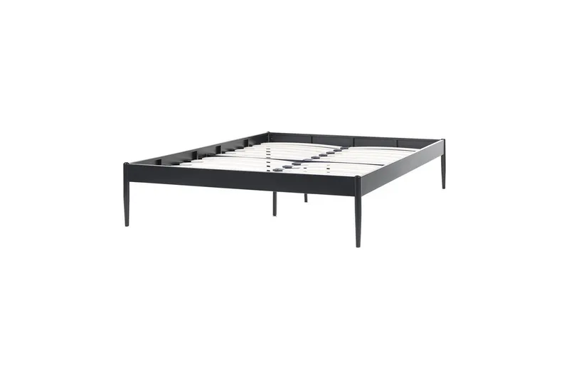 Seng med lamelbund Vaurs, Sort, 140x200 cm
