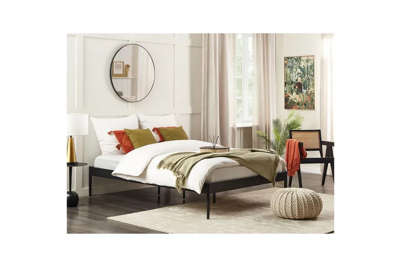 Seng med lamelbund Vaurs - Sort, 140x200 cm - Møbler - Senge - Sengeramme & sengestel