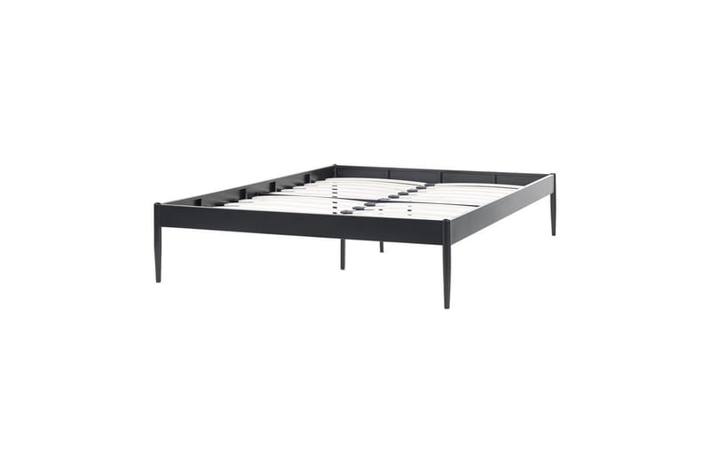 Seng med lamelbund Vaurs, Sort, 140x200 cm