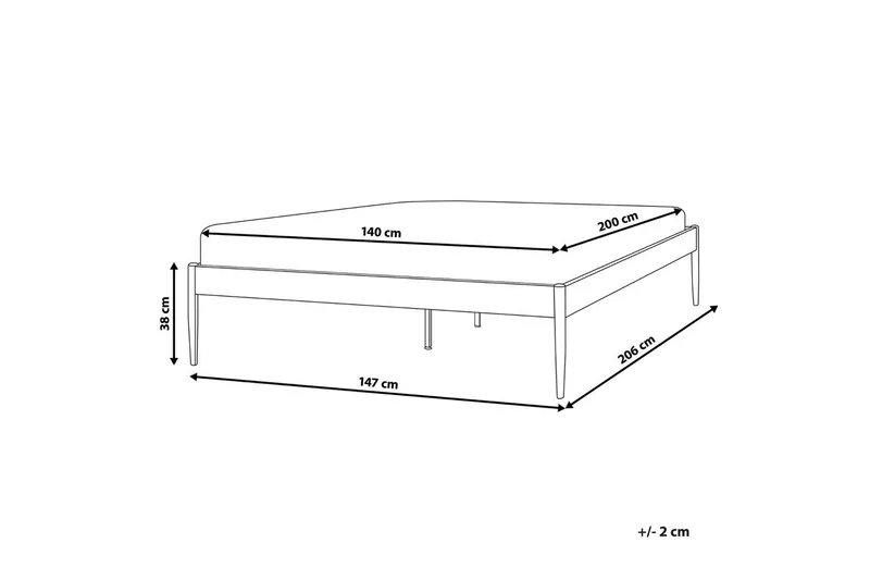 Seng med lamelbund Vaurs - Sort, 140x200 cm - Møbler - Senge - Sengeramme & sengestel