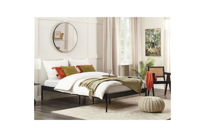 Seng med lamelbund Vaurs - Sort, 160x200 cm - Møbler - Senge - Sengeramme & sengestel