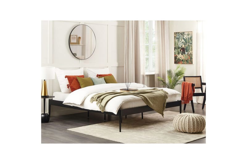 Seng med lamelbund Vaurs - Sort, 180x200 cm - Møbler - Senge - Sengeramme & sengestel