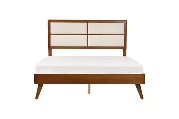 Seng med lamelbund Poissy - Mørkt træ, beige, 160x200 cm - Møbler - Senge - Sengeramme & sengestel