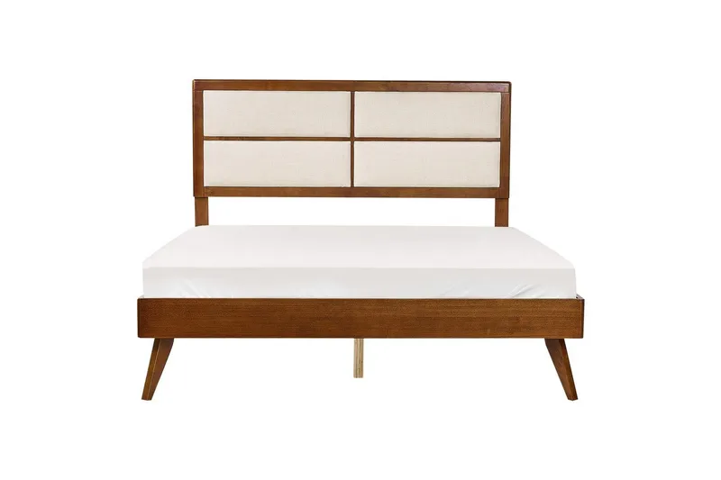 Seng med lamelbund Poissy - Mørkt træ, beige, 160x200 cm - Møbler - Senge - Sengeramme & sengestel