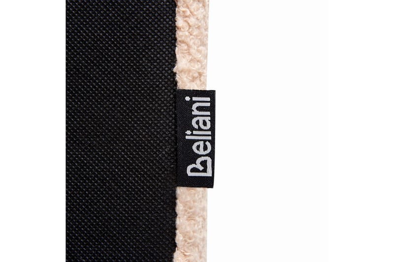 Seng med lamelramme Albi - Beige, sort/Bouclé, 140x200 cm - Møbler - Senge - Sengeramme & sengestel