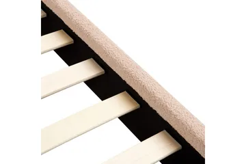 Seng med lamelramme Albi - Beige, sort/Bouclé, 140x200 cm - Møbler - Senge - Sengeramme & sengestel