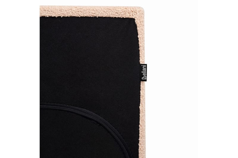 Seng med lamelramme Albi - Beige, sort/Bouclé, 140x200 cm - Møbler - Senge - Sengeramme & sengestel