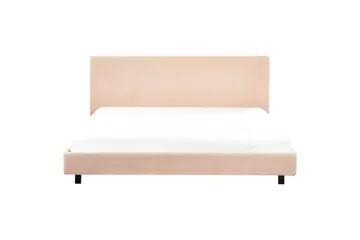 Seng med lamelramme Albi - Beige, sort/Bouclé, 180x200 cm - Møbler - Senge - Sengeramme & sengestel