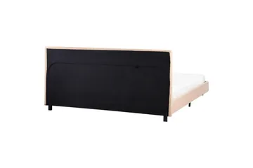 Seng med lamelramme Albi - Beige, sort/Bouclé, 180x200 cm - Møbler - Senge - Sengeramme & sengestel