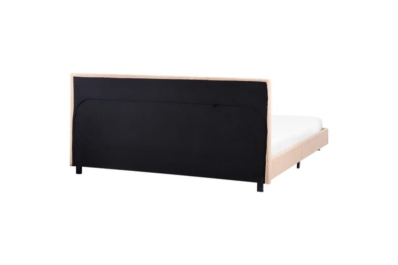 Seng med lamelramme Albi - Beige, sort/Bouclé, 180x200 cm - Møbler - Senge - Sengeramme & sengestel